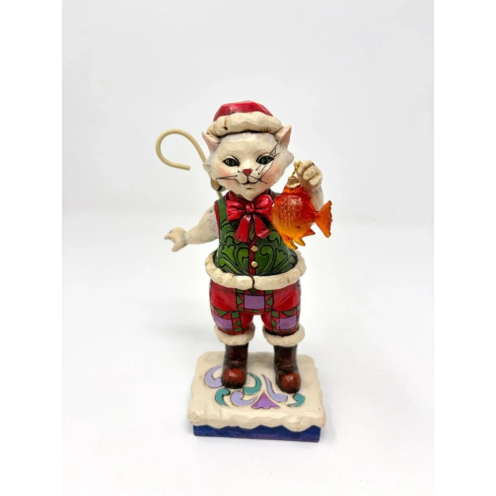 Jim Shore Heartwood Creek Catch The Christmas Spirit Cat Figurine 4027766